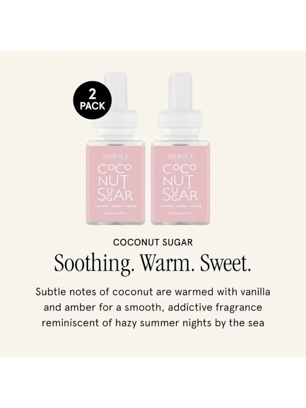 Coconut Sugar Home Diffuser Refill 2 Pack - Aromatherapy & Relaxation Essential